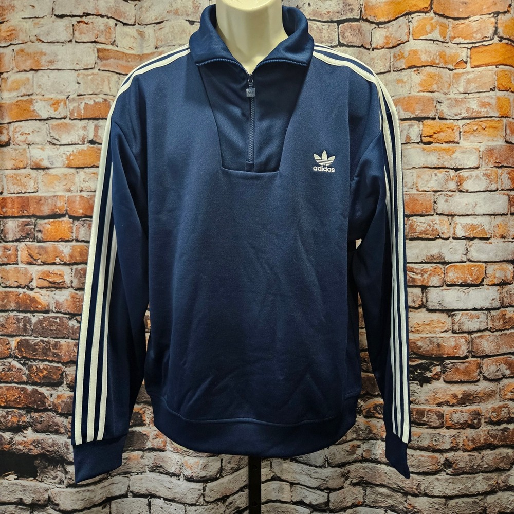 NWT Adidas Originals Adicolor Funnel Neck Track Top Night Indigo Mens Medium